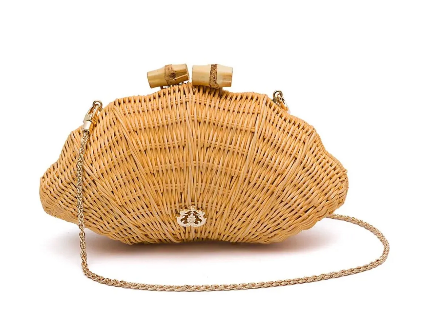 CLUTCH CONCHA AYLA RATTAN NATURAL