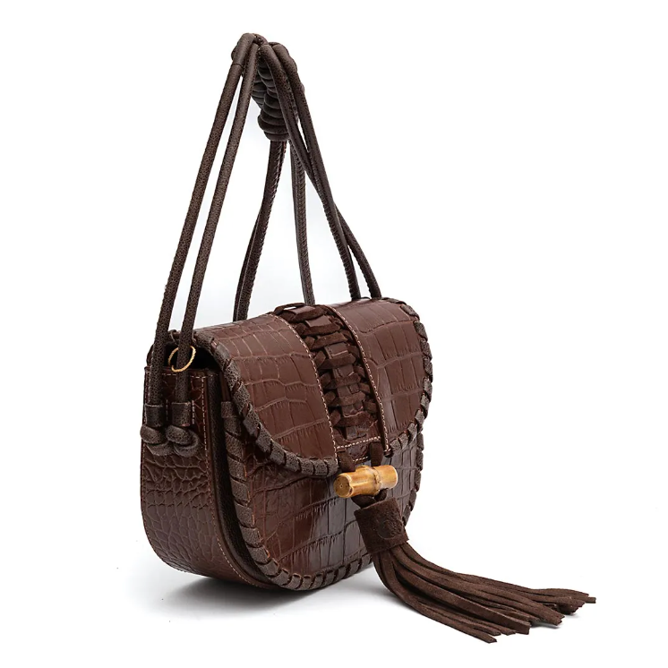ZAIRA NEW CROCO BROWNIE BOX BAG