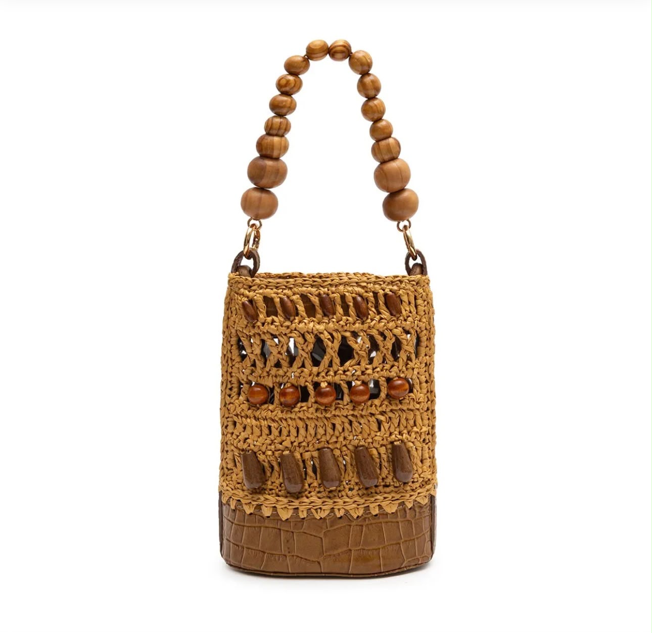 BUCKET BAG CORA RAFIA MEL SOLAR