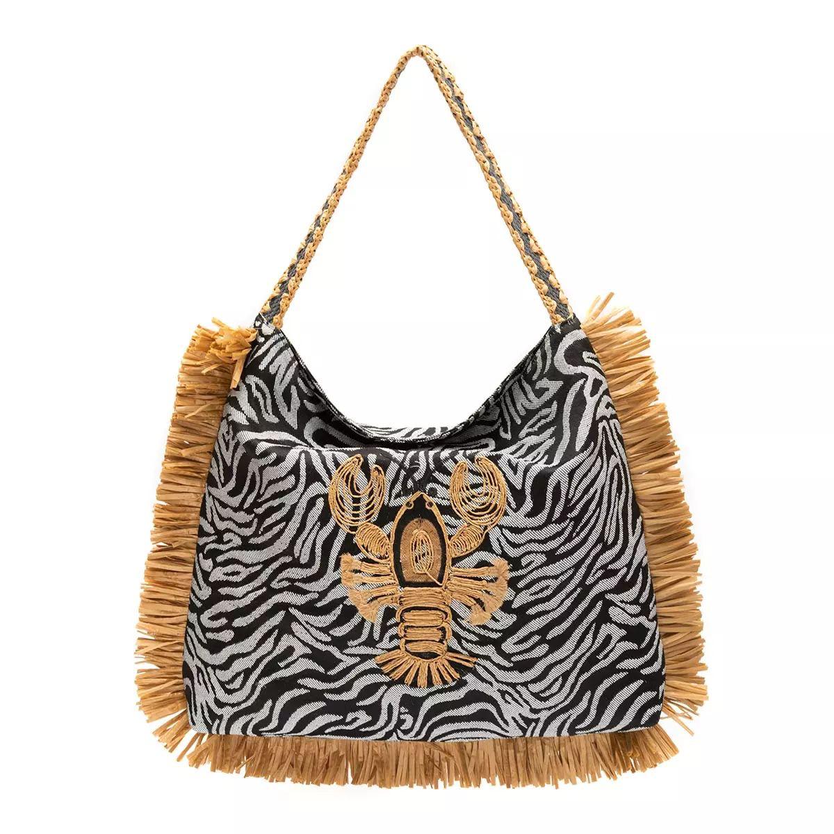 HOBO FRANJA JACQUARD ZEBRA P&B LAGOSTA