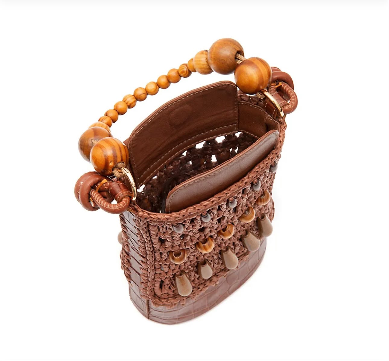 BUCKET CORA RAFIA CASTANHO CACAU