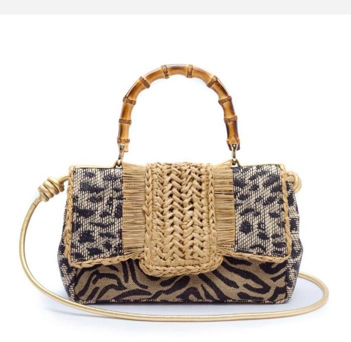 SATCHEL ANIMALIER NATURAL P ZEBRA OURO