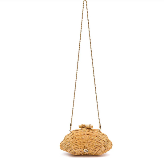 CLUTCH CONCHA AYLA RATTAN NATURAL