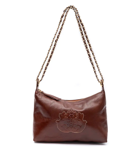 DAYSE CROSSBODY P EM COURO ESTONADO PINHÃO