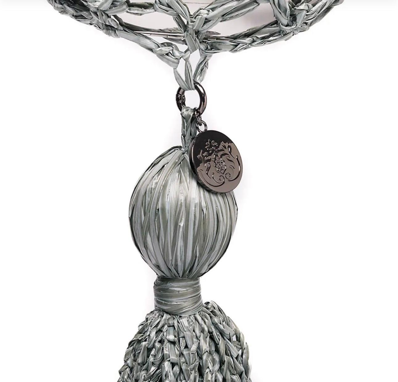 ARCHÉ RAFIA JADE SPHERE MAXI BAG SILVER
