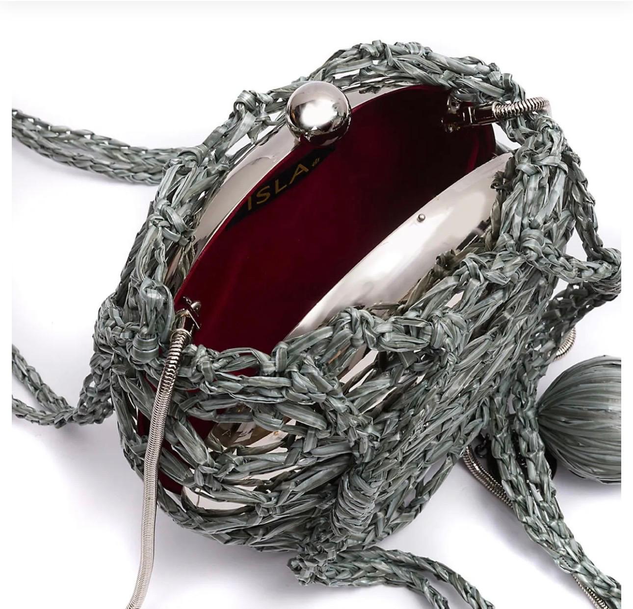 ARCHÉ RAFIA JADE SPHERE MAXI BAG SILVER