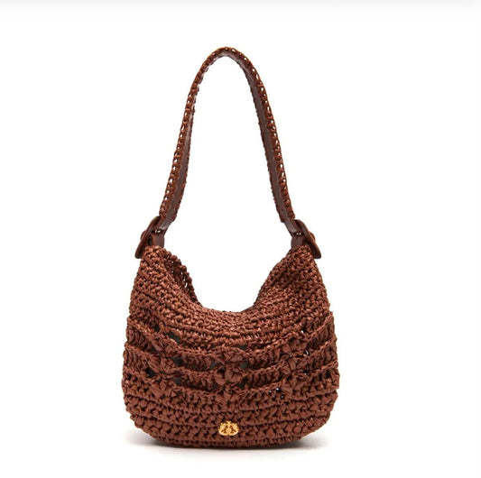 OPHELIA LATTE MINI HOBO BAG PINHAO CACAU