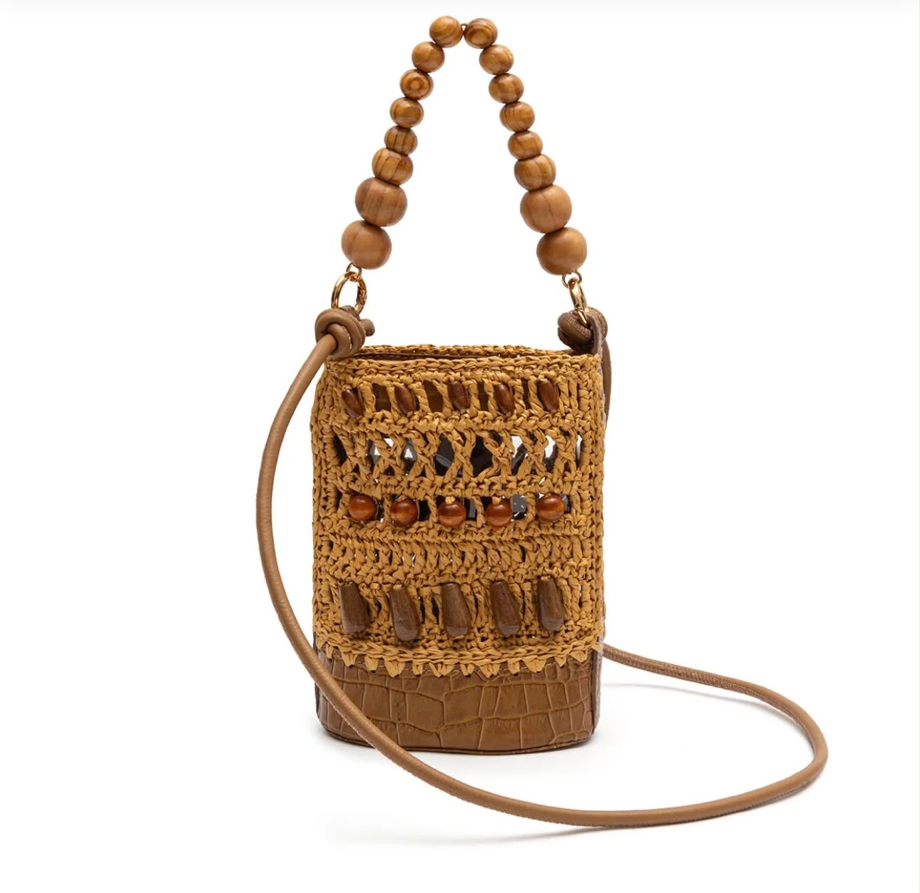 BUCKET BAG CORA RAFIA MEL SOLAR