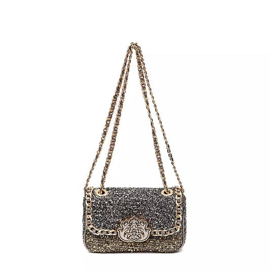 BAGUETE TWEED GLAM ROXY OURO